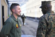 Manhattan, Kan. - native Lance Cpl. Gunnar I. Naughton, a team member with Identification Platoon, React Force Company, Chemical Biological Incident Response Force (CBIRF), listens to Sgt. Maj. Ronald L. Green, the 18th Sergeant Major of the Marine Corps, during Green’s tour of Raymond M. Downey Responder Training Facility, Naval Annex Stump Head, Md., Feb. 18, 2016.
Green visited the Marines, sailors and civilians with CBIRF at Naval Support Facility Indian Head and Raymond M. Downey Responder Training Facility.
During Green’s visit, he received a CBIRF brief given by the CBIRF Commanding Officer, Col. Stephen E. Redifer, viewed a static display of an Initial Response Force set-up, talked to CBIRF personnel, toured the Downey Responder Training Facility and had lunch with CBIRF staff noncommissioned officers. 
When directed, CBIRF forward-deploys and/or responds with minimal warning to a chemical, biological, radiological, nuclear or high-yield explosive (CBRNE) threat or event in order to assist local, state, or federal agencies and the geographic combatant commanders in the conduct of CBRNE response or consequence management operations, providing capabilities for command and control; agent detection and identification; search, rescue, and decontamination; and emergency medical care for contaminated personnel. (Official USMC Photo by Sgt. Santiago G. Colon Jr./RELEASED)
