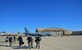 Airmen arrive at Istres-Le Tubé Air Base, France, in support of Operation Juniper Micron Feb. 21, 2016. Since 2013, the U.S has been supporting the French government in Operation Juniper Micron by providing air refueling and airlift support of French operations in Mali and North Africa. (U.S. Air Force photo/Senior Airman Erin Trower)