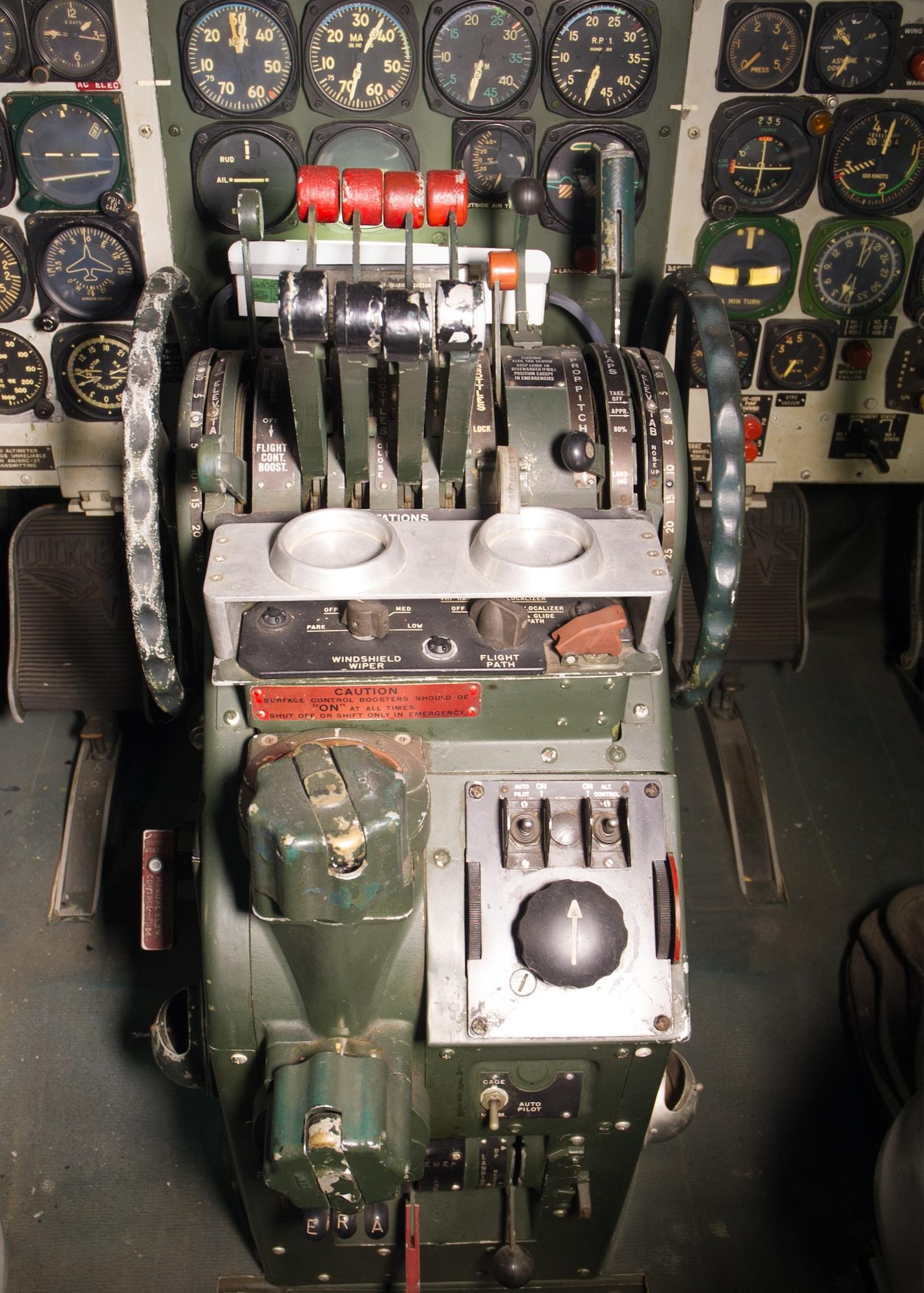 DAYTON, Ohio -- Lockheed VC-121E "Columbine III" cockpit view at the National Museum of the United States Air Force. (U.S. Air Force photo)