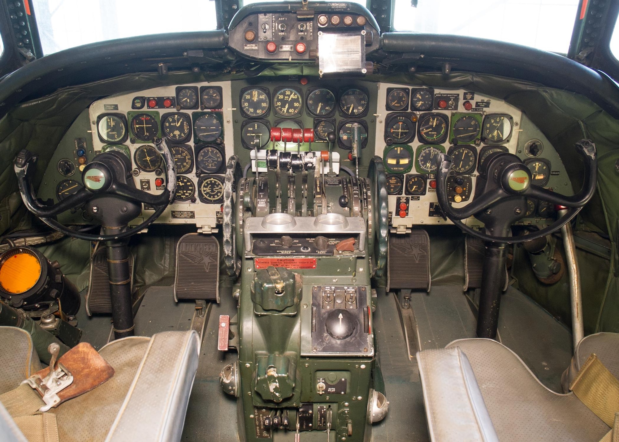 DAYTON, Ohio -- Lockheed VC-121E "Columbine III" cockpit view at the National Museum of the United States Air Force. (U.S. Air Force photo)