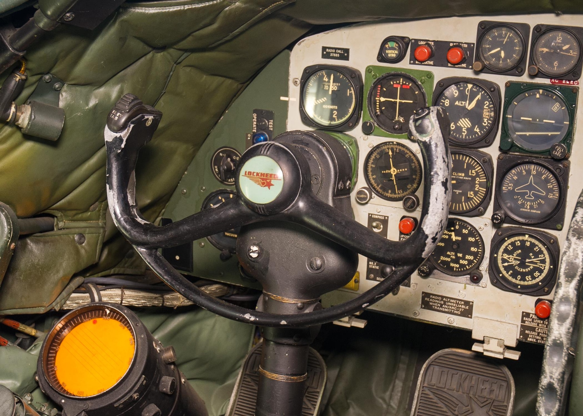 DAYTON, Ohio -- Lockheed VC-121E "Columbine III" cockpit view at the National Museum of the United States Air Force. (U.S. Air Force photo)