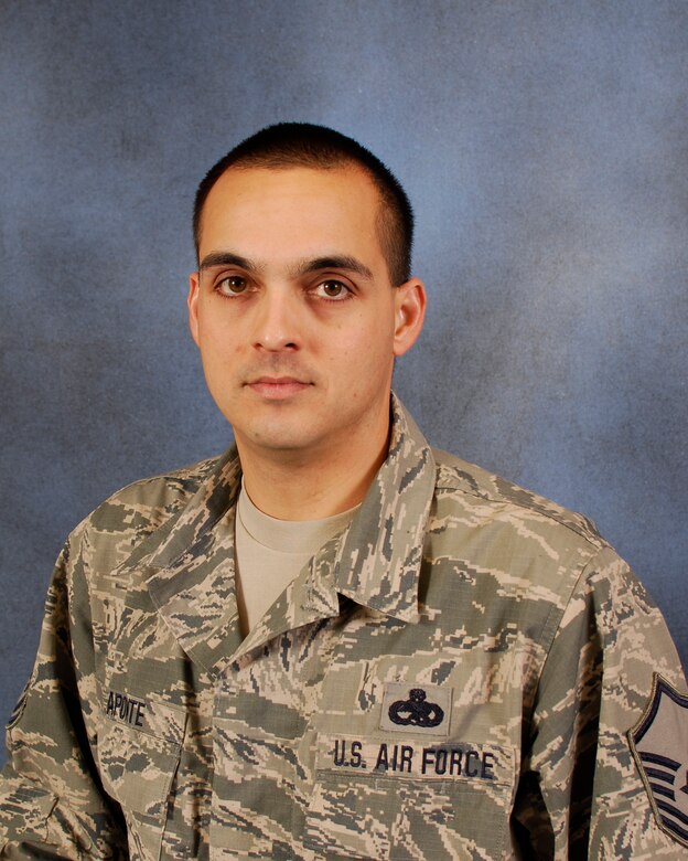 Pictured is Outstanding Senior Noncommissioned Officer of the Quarter, Master Sgt. Michael Aponte, who was unable to attend the Outstanding Airman of the Quarter ceremony due to mission requirements. (Courtesy photo)