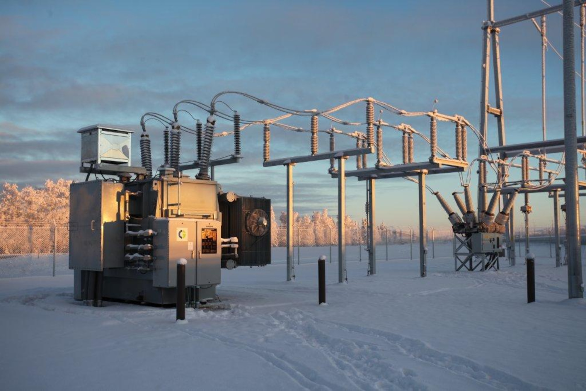 An energy conservation investment project recently completed at Clear Air Force Station, Alaska, connected the base to the Alaskan transmission network using a newly-constructed electrical substation, and added a grid-powered heat plant and additional backup power. Completing the ECIP required constant coordination between several agencies, to include: the Air Force Civil Engineer Center, the U.S. Army Corps of Engineers, the State of Alaska, construction contractors and the local utility provider. AFCEC successfully connected the base to the local power grid in December 2015. (Photo courtesy of U.S. Corps of Engineers)