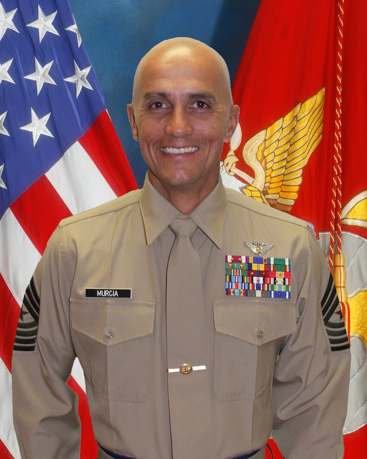 Sergeant Major of Recruiting Station San Diego, Sgt. Maj. Carlos M. Murcia.