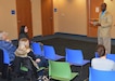 William Downey, the 80th Training Command Sexual Harassment/Assault Response and Prevention Program manager, discusses with advocates affiliated with The Regional Hospital Accompaniment Response Team the services available to military members who end up as sexual assault victims during a meeting at the Glen Allen Library.