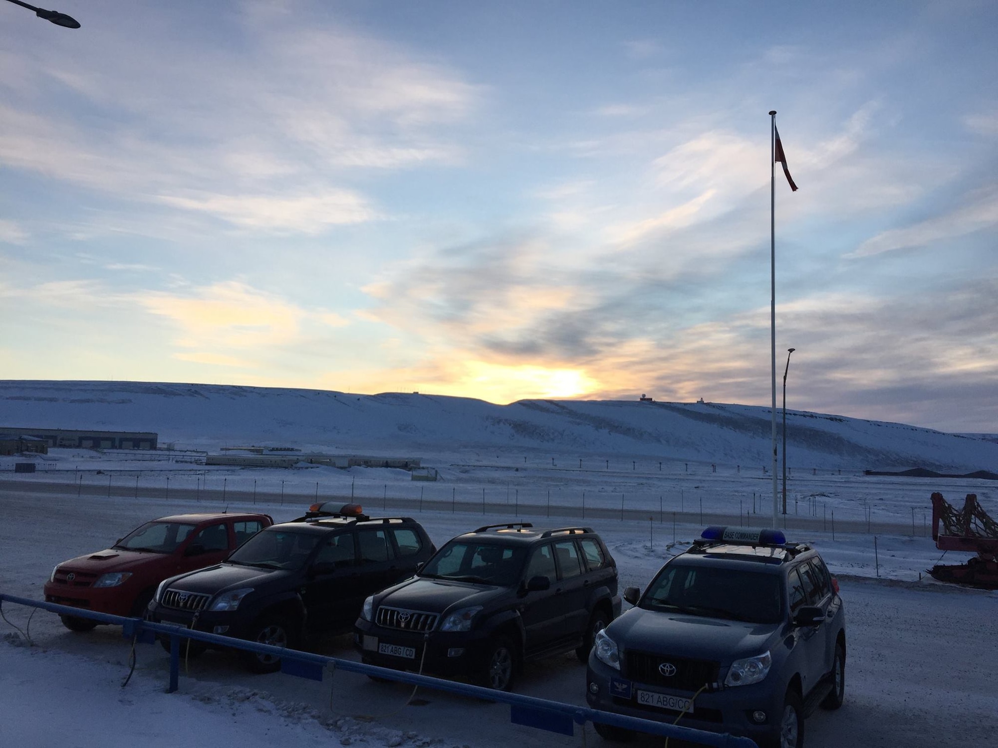 THULE AIR BASE, Greenland – The sun visited Thule on Feb. 11, 2016 for the first time in nearly six-months. Because of its northern location, Thule experiences constant darkness from November until February and constant sunlight from May to August. Average winter temperatures range from 13 to 20 degrees below zero. (courtesy photo)