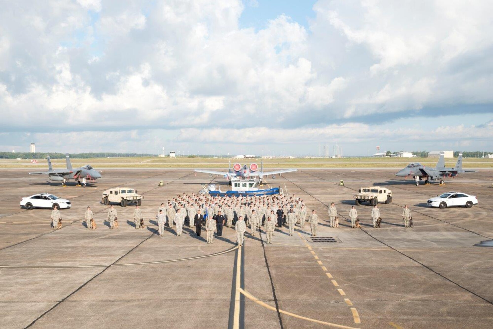 The 96th Security Forces Squadron was recently named Air Force Material Command’s Outstanding Active Duty Large Security Forces Unit for 2015. The unit’s accomplishments include providing security for Eglin’s 463,000-plus acre range, supporting countless test missions, flight operations and base entry control. In addition to winning several additional wing, major command and Air Force-level individual awards, the unit regularly provides community support outside the gates, from working with local law enforcement solving criminal cases to assisting in local causes. (U.S. Air Force photo/Samuel King Jr.)