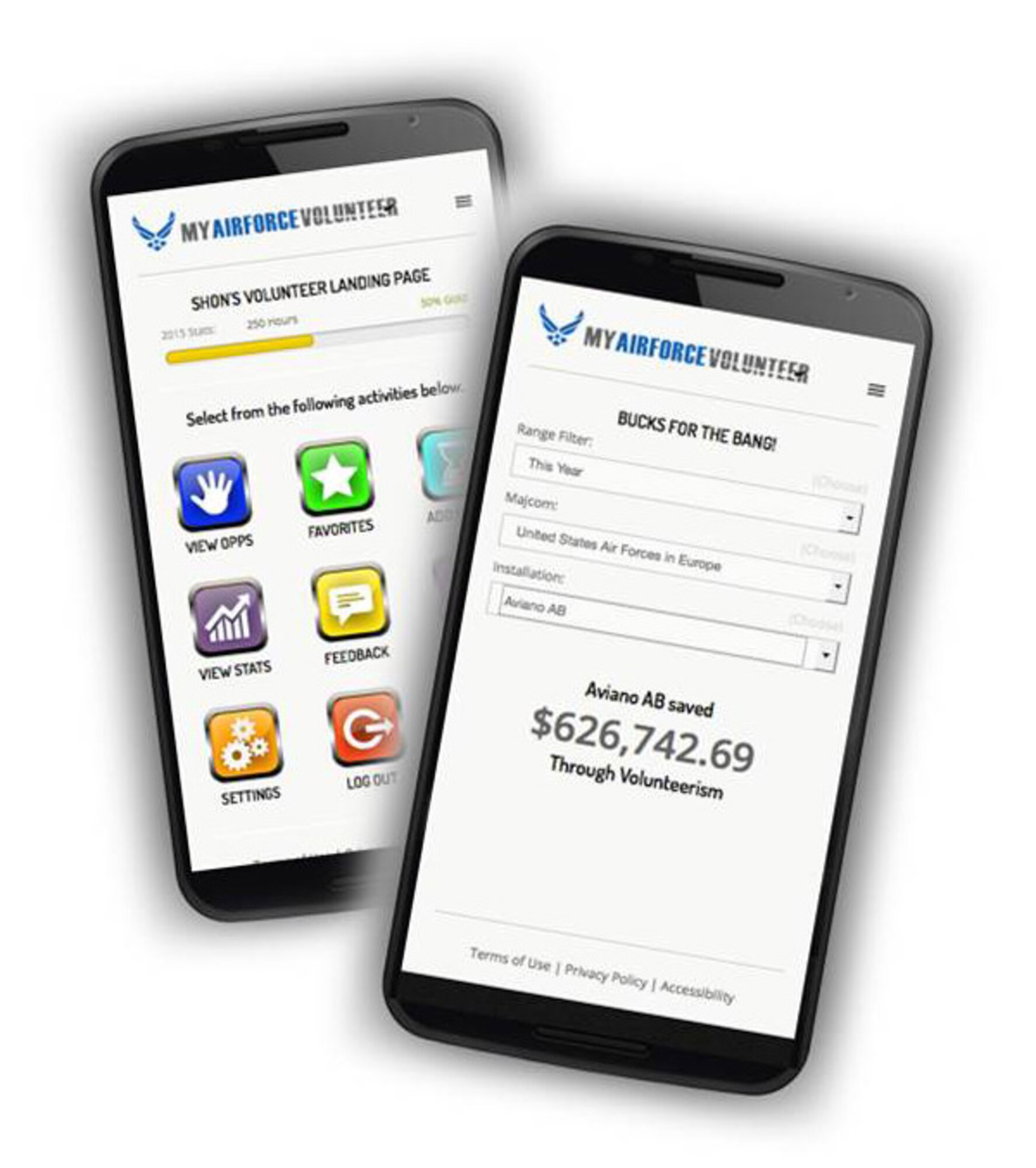 Members looking for volunteer opportunities and organizations looking for volunteers have a new resource available, all at the click of a button, with a website that’s gaining recognition and users across the Air Force. (Courtesy Image)