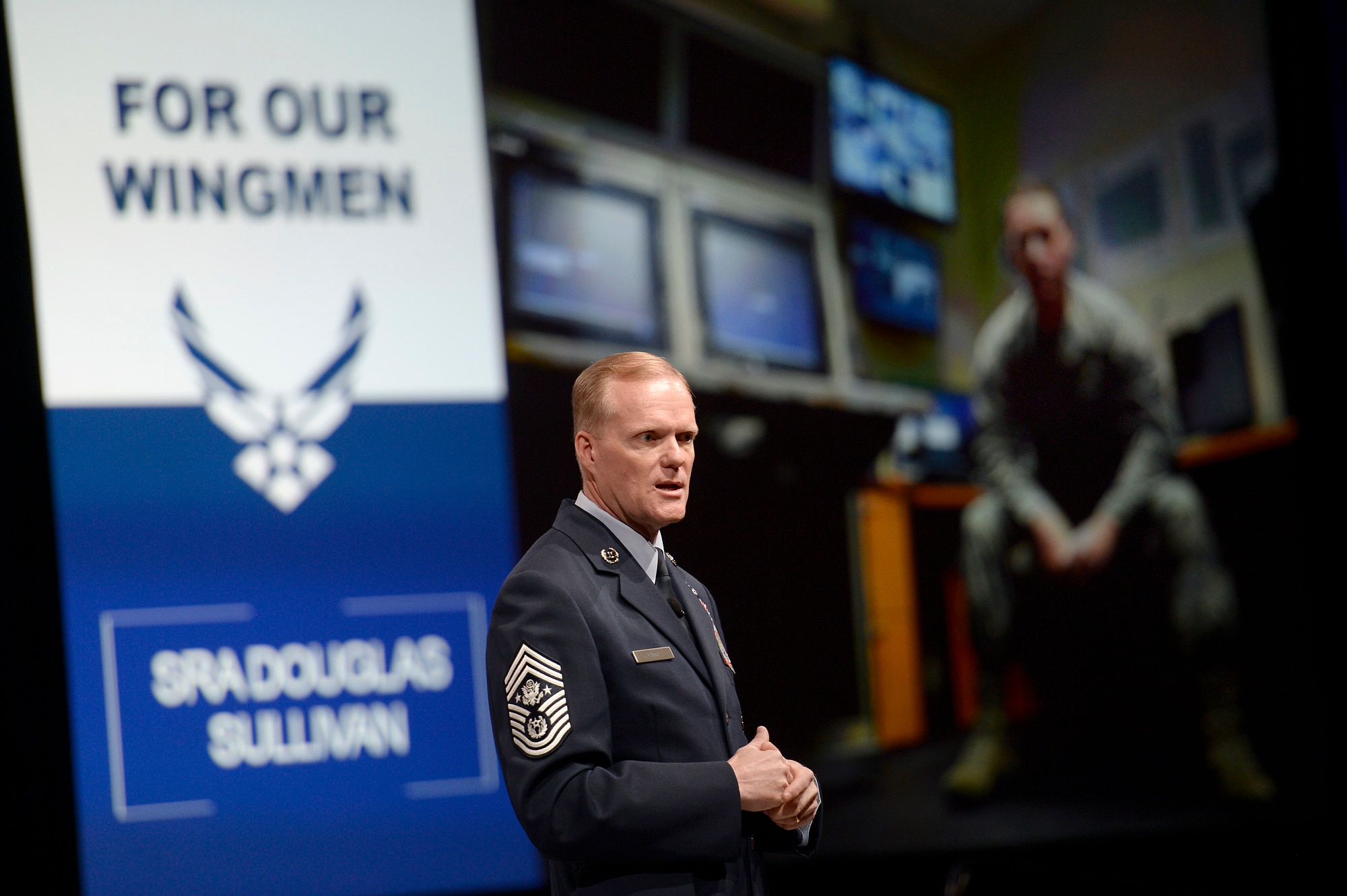 Chief Master Sgt. of the Air Force James A. Cody gives his enlisted perspective during the Air Force Association's Air Warfare Symposium in Orlando, Fla., Feb. 25, 2016.  (U.S. Air Force photo/Scott M. Ash)