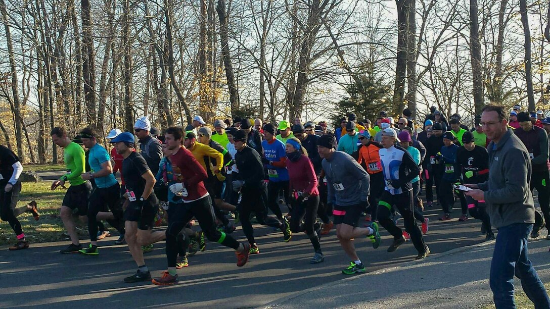 The TopoAdventure Run took place at the Caesar Creek Lake Visitor Center, Waynesville, Ohio on Feb. 6, 2016. More than 130 people ran 14 miles of trails along the lake. This annual run uses the lake's Learning Center and Visitor Center as the staging areas for the runners. 