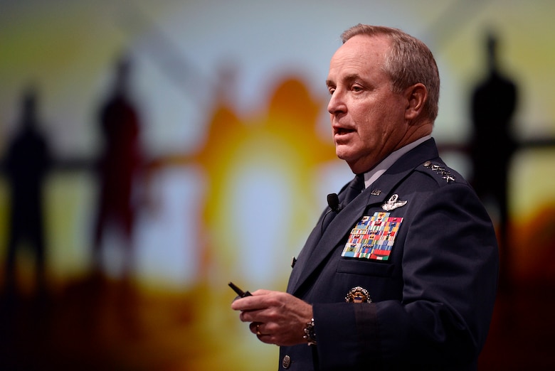 Air Force Chief of Staff Gen. Mark A. Welsh III delivers his "Air Force Update," during the Air Force Association's Air Warfare Symposium in Orlando, Fla., Feb. 25, 2016. (U.S. Air Force photo/Scott M. Ash)