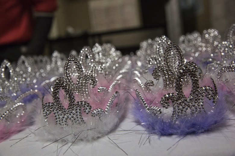 Marine Corps Community Services gave tiaras to each Combat Center daughter who attended the Father Daughter Dance at Building 1707 Feb. 20, 2016. Marine Corps Community Services hosted the event to provide an opportunity for Marines and sailors to spend time with their daughters. (Official Marine Corps photo by Lance Cpl. Levi Schultz/Released)