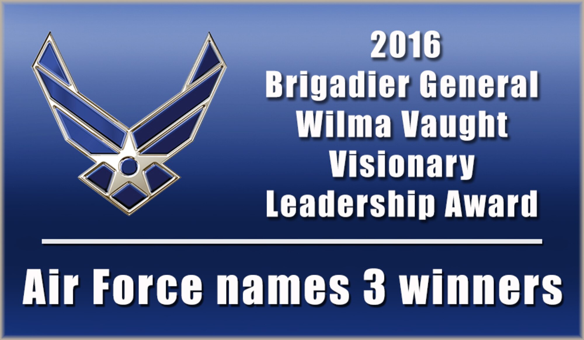 Air Force officials recently named the winners of the 2016 Brigadier General Wilma Vaught Visionary Leadership Award.