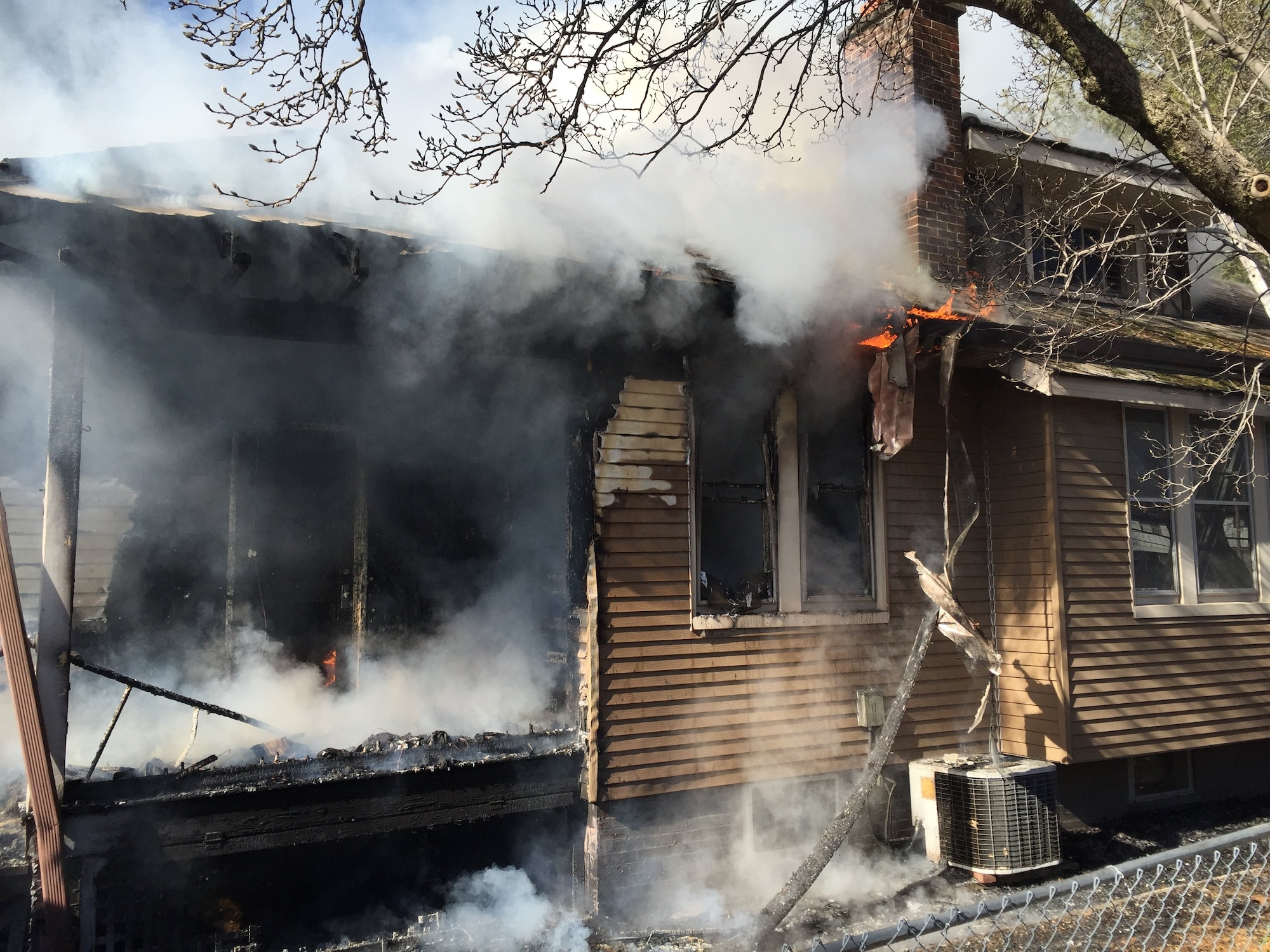 A rural home outside of Scott Air Force Base, Illinois, stands engulfed in flames Jan. 29, 2016. U.S. Air Force Master Sgt Timothy Yablonsky, 15th Weather Squadron Standards and Evaluations NCO-in-charge, safely rescued its residents.

Reprinted with permission, Belleville (IL) News-Democrat/Tim Vizer

Story link: http://www.bnd.com/news/local/article57265548.html
