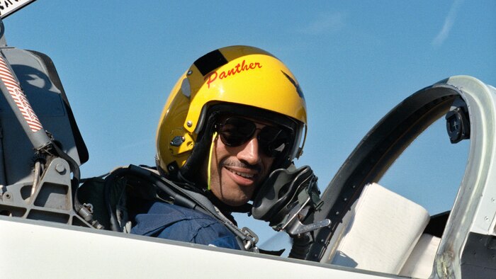 Charles “Charlie” Bolden, the 12th Administrator of the National Aeronautics and Space Administration poses for a photo in a plane he is flying at an unknown location and date. Bolden served 34 years on active duty in the Marines as a Naval aviator, spent 14 years as a member of NASA’s Astronaut Office and retired at the rank of major general. 