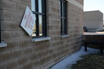 A storm containing 60 plus mph winds and golf ball sized hail hit Laughlin Air Force Base, Texas, at approximately 10:30 p.m. Feb. 22, 2016. With the storm came damaged facilities, housing units and personal property, to include hundreds of dented cars and homes. (U.S. Air Force photo by Senior Airman Ariel D. Partlow)
