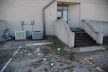 A storm containing 60 plus mph winds and golf ball sized hail hit Laughlin Air Force Base, Texas, at approximately 10:30 p.m. Feb. 22, 2016. With the storm came damaged facilities, housing units and personal property, to include hundreds of dented cars and homes. (U.S. Air Force photo by Senior Airman Ariel D. Partlow)