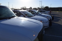 A storm containing 60 plus mph winds and golf ball sized hail hit Laughlin Air Force Base, Texas, at approximately 10:30 p.m. Feb. 22, 2016. With the storm came damaged facilities, housing units and personal property, to include hundreds of dented cars and homes. (U.S. Air Force photo by Senior Airman Jimmie D. Pike)