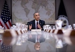 President Barack Obama makes a point during a National Security Council meeting he convened on Counter-ISIL, at the State Department in Washington, D.C., Feb. 25, 2016. (Official White House Photo by Pete Souza)