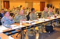 Brig. Gen. David Elwell, 311th Expeditionary Sustainment Command commanding general, and Col. Toni A. Glover, 650th Regional Support Group commander, were briefed at the 650th RSG Yearly Training Brief Readiness Workshop 2016 at the George W. Dunaway Army Reserve Center in Sloan, Nev., Feb. 27. Effective training is the Army’s number one priority during peacetime.