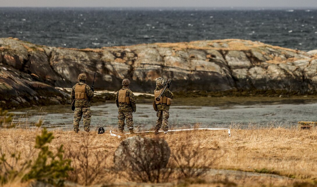 A U.S. Marine with 2nd Low Altitude Air Defense Battalion, 2nd Marine Expeditionary Brigade prepares to fire the Stinger missile system during a live-fire event in Ørland, Norway, Feb. 24, 2016. The live-fire event was held in preparation for Exercise Cold Response 16, featuring 12 NATO allies and partner nations and approximately 16,000 troops. (U.S. Marine Corps photo by Cpl. Dalton A. Precht/released)
