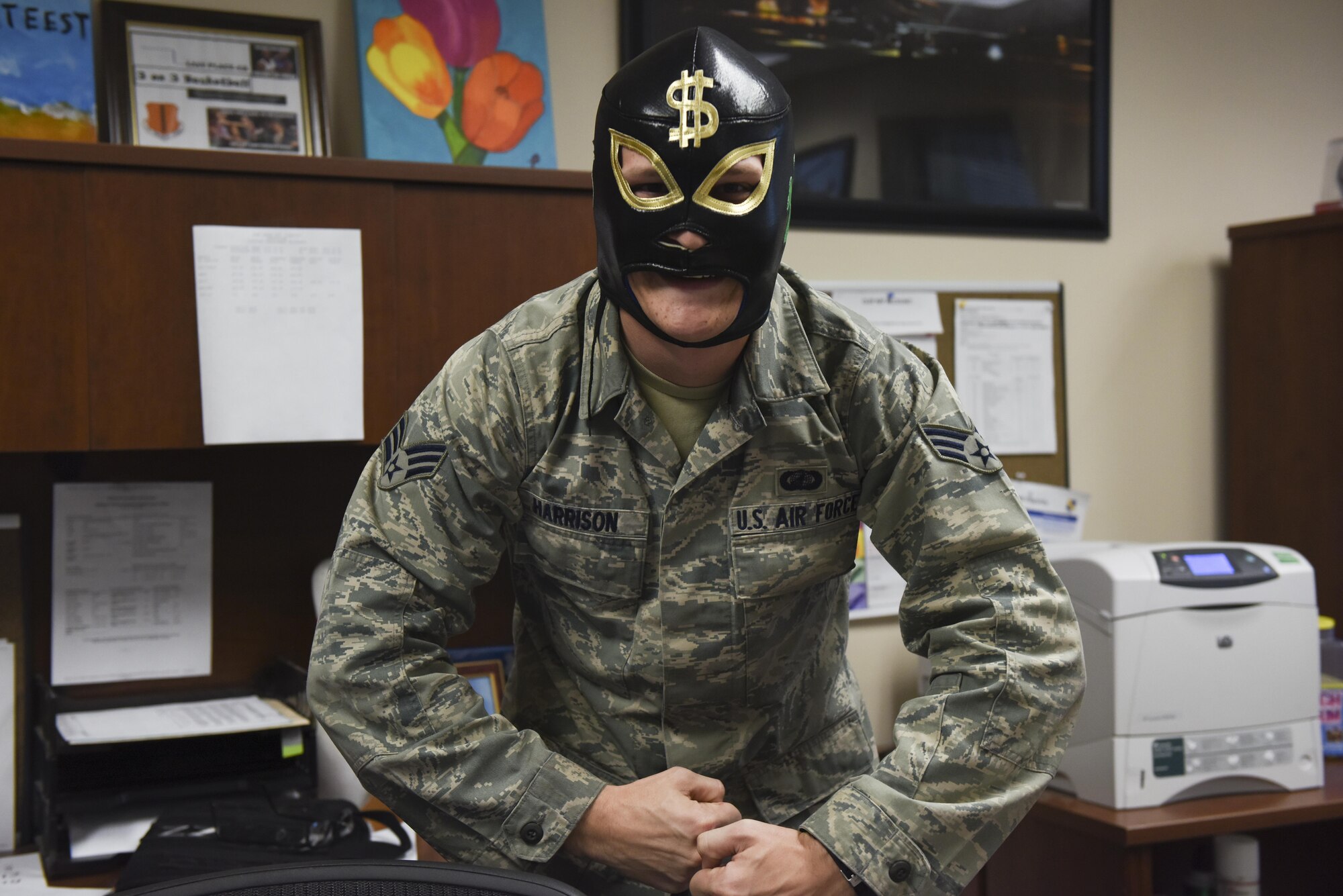 U.S. Air Force Senior Airman Byron A. Harrison, 17th Comptroller Squadron Financial Services technician's New Years Resolution is “To get gains from my upcoming deployment and to quit smoking.” (U.S. Air Force photo by Airman Chase Sousa/Released)