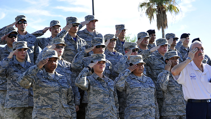 Luke Air Force Base Airmen salute