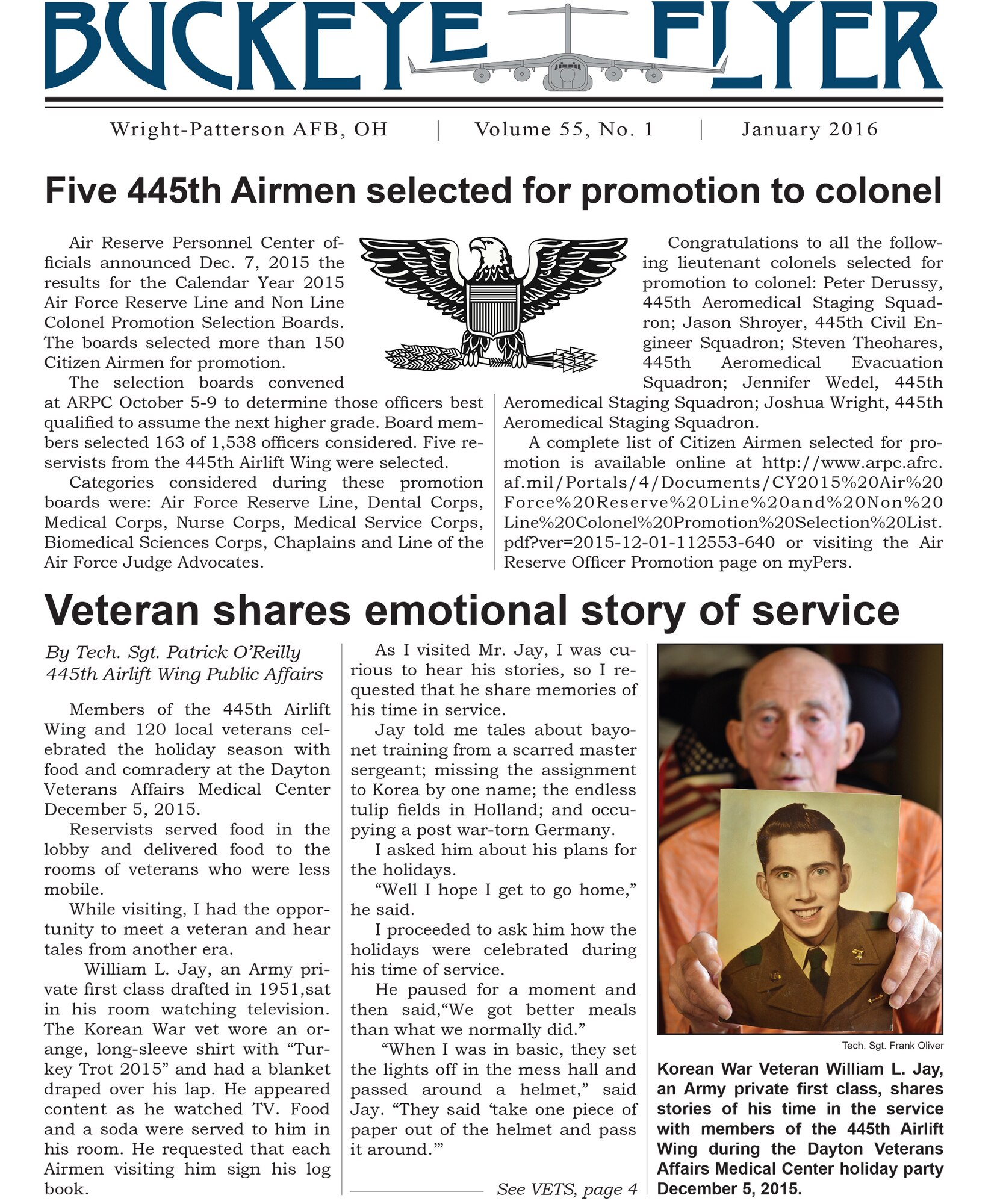 WRIGHT-PATTERSON AIR FORCE BASE, Ohio - The Buckeye Flyer is the official publication of the 445th Airlift Wing and includes eight pages of stories, photos and features. (U.S. Air Force photo)