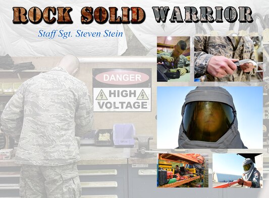 This week’s Rock Solid Warrior is Staff Sgt. Steven Stein, a 386th Expeditionary Civil Engineer Squadron electrical systems craftsman. Stein is deployed from the 56th Civil Engineer Squadron at Luke Air Force Base in Arizona. 