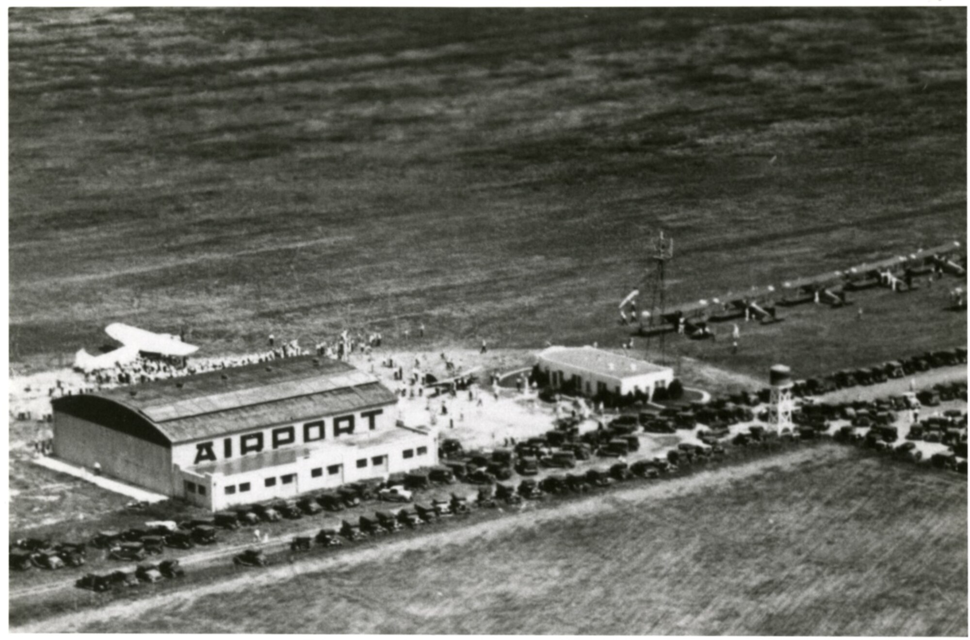 The official opening of the San Angelo airport on Jan. 24th,1929 brought civil and military aviation to the city, as student pilots from Kelly and Brooks Fields in San Antonio often used the airport during cross-country training. The old airport lay southeast of the city along San Antonio Highway, across from the present site of Lawnhaven cemetery. (Courtesy photo used with permission)