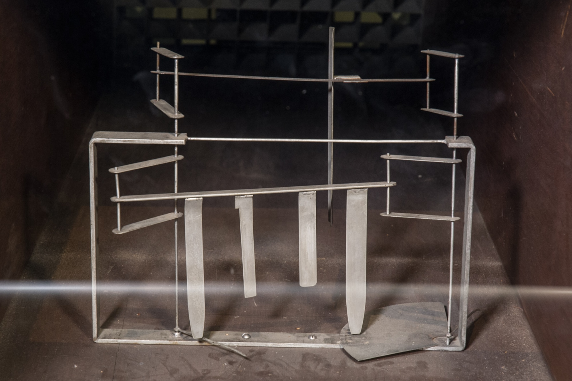 Interior view of Wright Brothers 1901 Wind Tunnel on display in the Early Years Gallery at the National Museum of the United States Air Force. (U.S. Air Force photo)