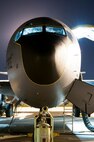 Pennsylvania Air National Guardsmen from the 171st Air Refueling Wing near Pittsburgh prepare to deploy a KC-135 aircraft and about 25 Airmen to the Middle East the night of Jan. 5, 2016.  (U.S. Air National Guard Photo by Master Sgt. Shawn Monk / Released)