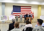 During a press conference Jan. 6, 2016, at Jefferson Barracks Air National Guard Base, Missouri Gov. Jay Nixon briefed the media and members of the Missouri National Guard on debris removal and recovery operations under way that the Guard will lead with federal, state and local partners in the coming weeks following historic flooding across the state.