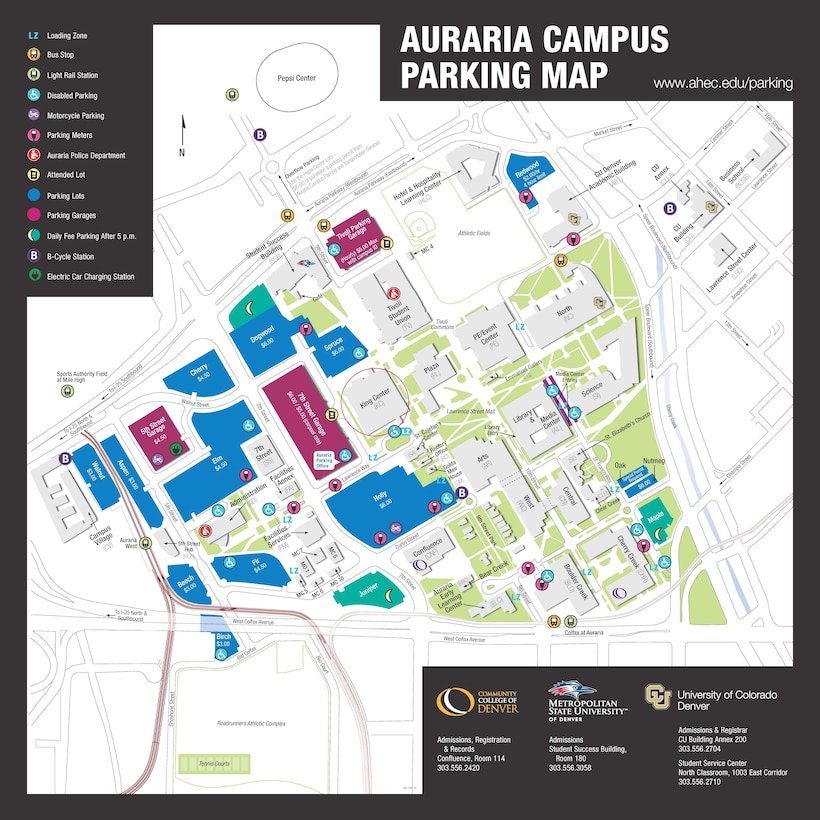 Auraria Campus Parking Map