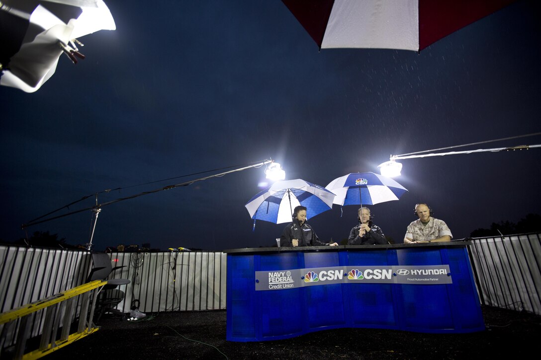 Commandant of the Marine Corps, Gen. Robert B. Neller, appears as a guest with Comcast SportsNet before the Marine Corps Marathon at Arlington, Va., Oct. 25, 2015. Over 30,000 runners participated in the 26.2 mile, 40th annual Marine Corps Marathon. (U.S. Marine Corps photo by Sgt. Gabriela Garcia/Released)