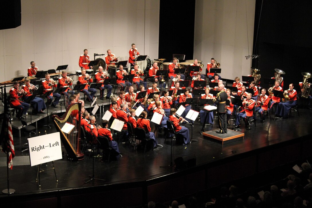 On Jan. 10, 2016, the U.S. Marine Band performed its annual Sousa Season Opener at George Mason University's Center for the Arts. (U.S. Marine Corps photo by Gunnery Sgt. Amanda Simmons/released)