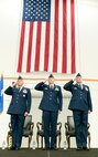Joint Base Andrews, Md. – From left to right: Maj. Gen. John C. Flournoy Jr., commander, 4th Air Force; Col. Thomas “TK” Smith; and Col. David A. Owens Jr., 459th Air Refueling Wing commander, render salutes during the change of command ceremony here Jan. 10, 2016. Owens took command of the 459 ARW from Smith during the ceremony. (U.S. Air Force photo/Senior Airman Kristin Kurtz)