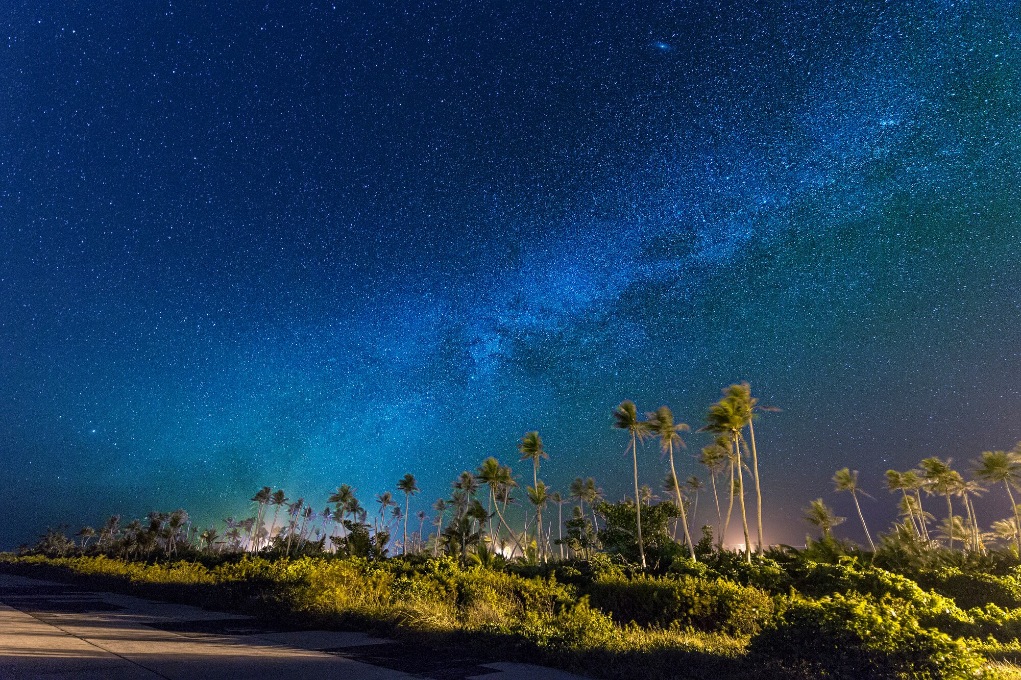 The Milky Way appears over the Falalop Airfield, Ulithi Atoll, Federated States of Micronesia, Dec. 8, 2015. Category 5 typhoon Maysak caused severe damage to the islands of Yap and Chuuk and the Ulithi Atoll in the FSM this past March. (U.S. Air Force photo by Osakabe Yasuo/Released) 