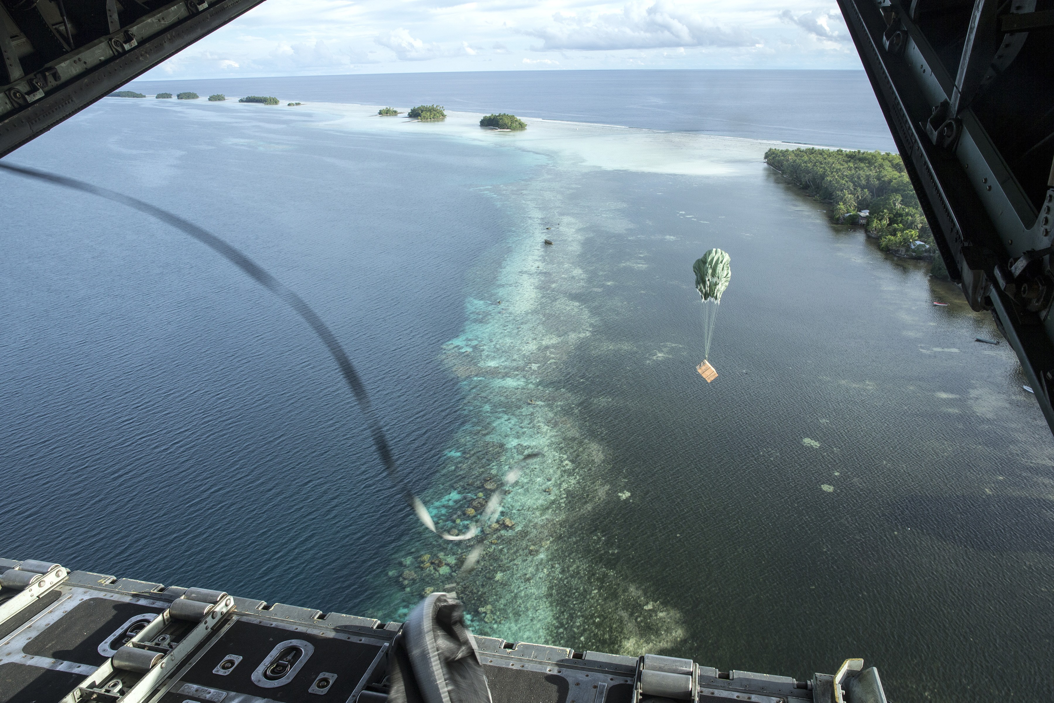 Operation Christmas Drop 2015 View from the islands, drops from the heart
