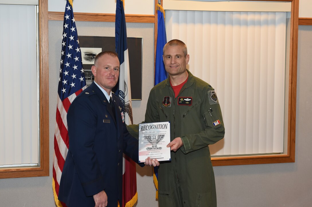 132d Wing Lt. Col. Travis Crawmer promoted to Col. (U.S. Air National Guard photo by Staff Sgt. Matthew T. Doyle/Released)