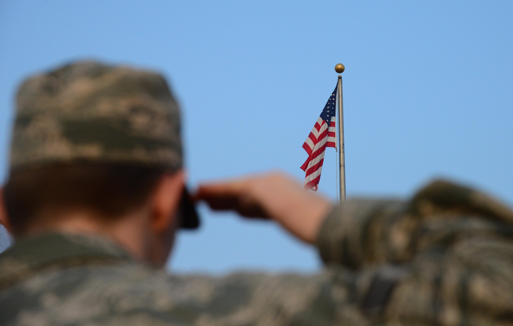 The flag, America's Airmen look up to it, fight for it, and when their lives are given in service, are buried beneath it. May it never fall.

