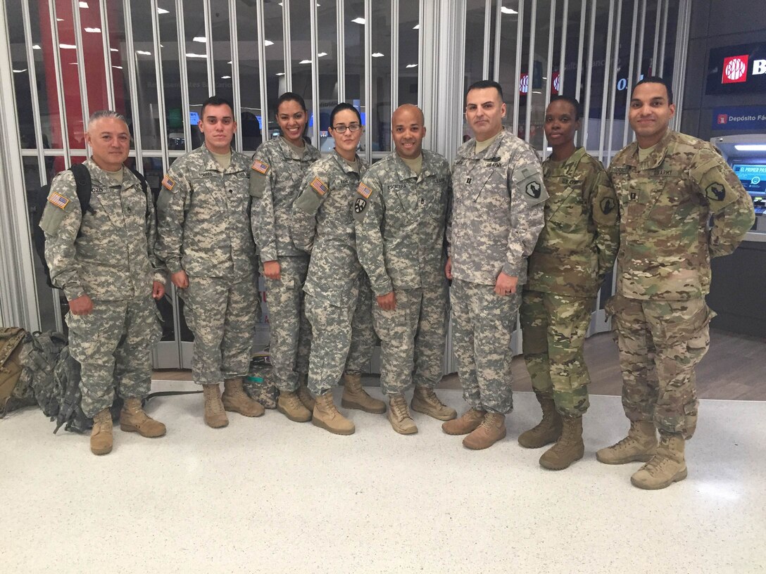 Soldiers of the 271st HR Company say good-bye to their friends and family as they head to their mobilization training in Texas on January 7, 2016. 