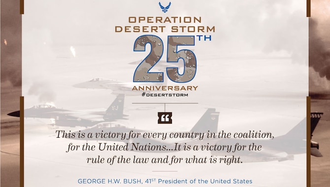 25th anniversary graphic of Operation Desert Storm