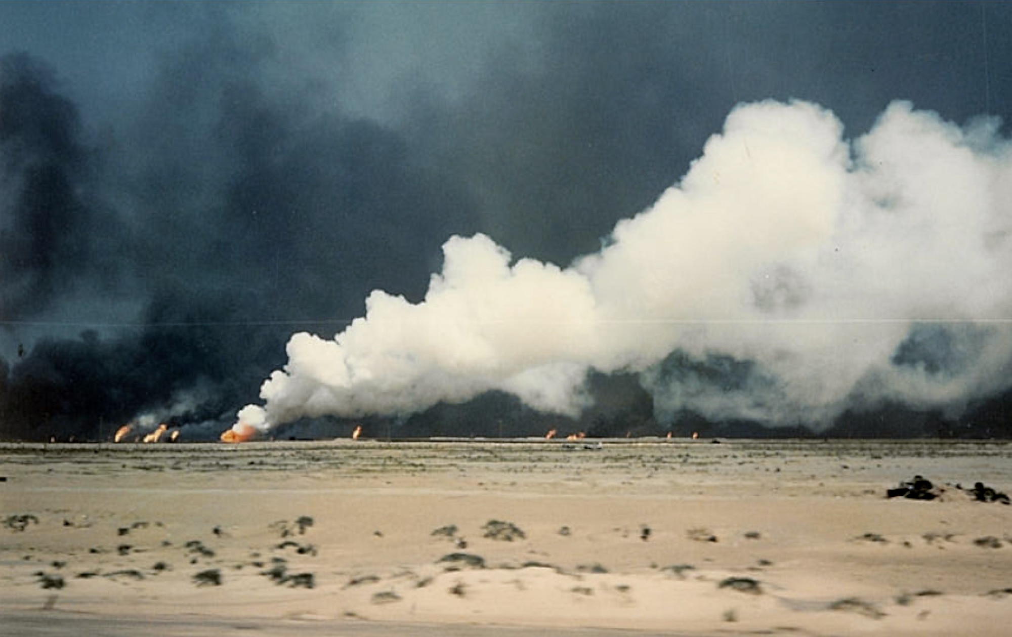 As Operation Desert Storm coalition forces advanced into Kuwait, the Iraqi military forces set fire to hundreds of oil wells as they retreated in January and February 1991. Then 20-year-old Airman 1st Class Jay Latham was a weather observer assigned to King Fahd Air Base, Dharan, Saudi Arabia, and took frequent weather observations during this time, especially prior to the launching of F-16 Falcons and A-10 Thunderbolt IIs. Latham is now a senior master sergeant in the Air Force Reserve assigned to the 403rd Wing's 53rd Weather Reconnaissance Squadron at Keesler Air Force Base, Mississippi. (Courtesy photo)