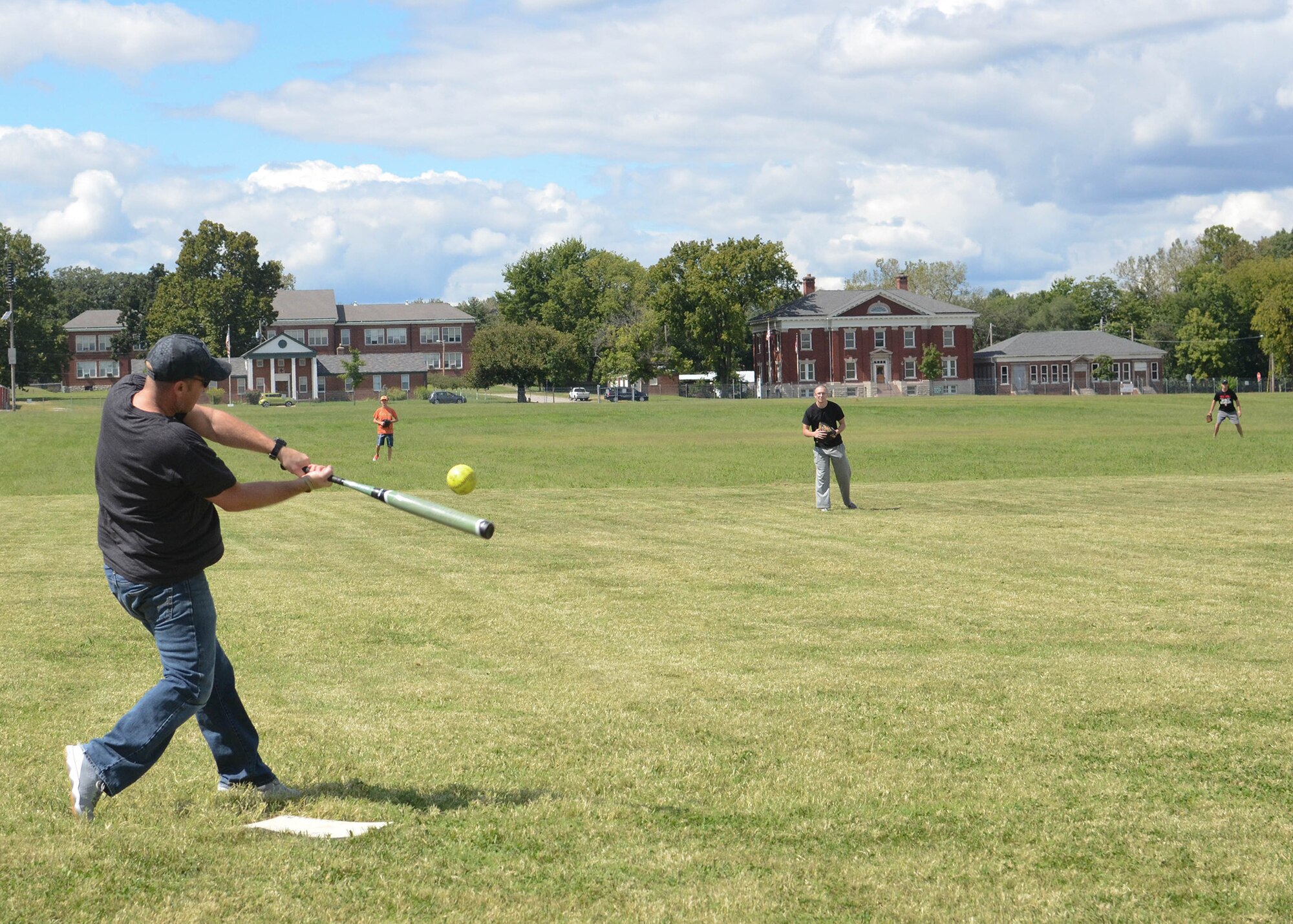 Through the course of the Missouri Air National Guard’s Jefferson Barracks Family Day, more than 600 Citizen Airmen and their Families from the 157th Air Operations Group, 131st Bomb Wing, 231st Civil Engineering Flight and 239th Combat Communications Squadron participated in family friendly events, September 13, 2015.  (U.S. Air National Guard photo by Staff Sgt. Brittany Cannon)