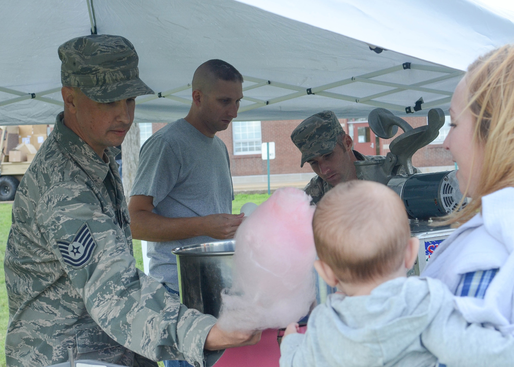 Through the course of the Missouri Air National Guard’s Jefferson Barracks Family Day, more than 600 Citizen Airmen and their Families from the 157th Air Operations Group, 131st Bomb Wing, 231st Civil Engineering Flight and 239th Combat Communications Squadron participated in family friendly events, September 13, 2015.  (U.S. Air National Guard photo by Staff Sgt. Brittany Cannon)