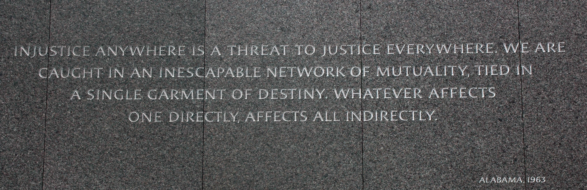 WASHINGTON - Martin Luther King, Jr. National Memorial inscription. (National Park Service/Released)