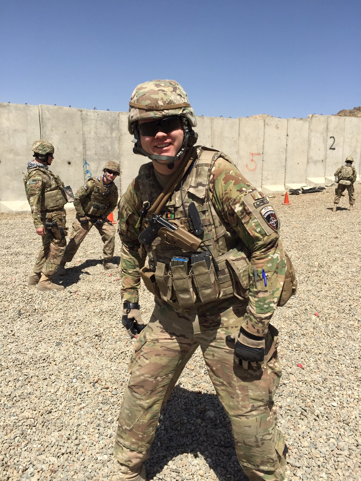 Capt. Jake English on the shooting range in Kabul, Afghanistan. (Courtesy photo)