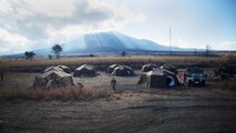 COMBINED ARMS TRAINING CENTER, GOTEMBA, Japan — Marines’ tents stand in below Mt. Fuji during Exercise Fuji Samurai at Combined Arms Training Center Camp Fuji, Gotemba, Japan, Jan. 7, 2016. Exercise Fuji Samurai is held at CATC Fuji during the month of January and includes countless fire and maneuver drills and other combat-based training evolutions that take place over a period of approximately two weeks. During this time, Marines must face the chill and challenge of Mt. Fuji, as they spend night after night subject to the winter elements. The tents provided Marines with shelter from the unforgiving Mt. Fuji chill as they rested between training events.