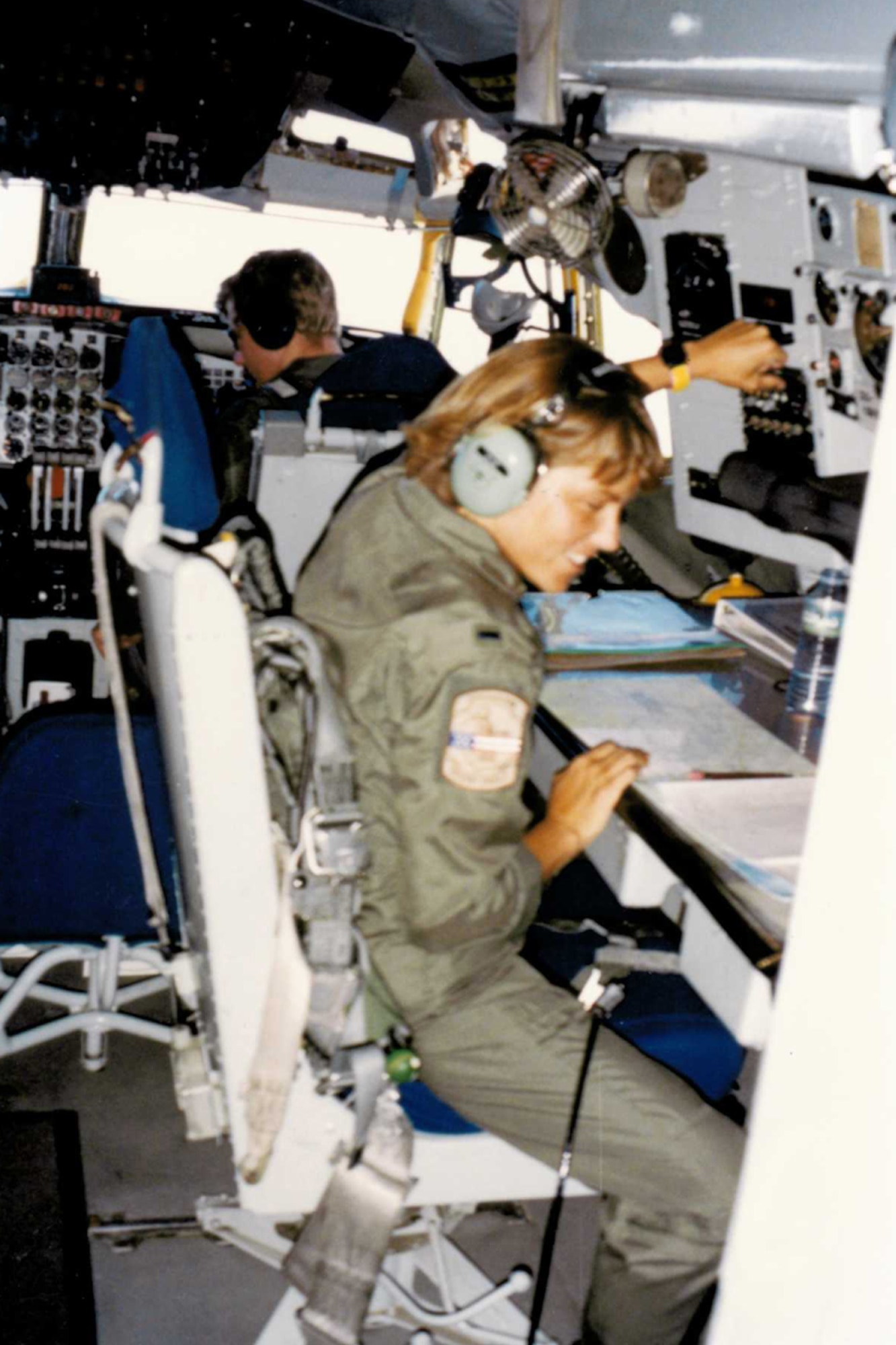 First Lt. Dawn Everett, then a KC-135 Stratotanker navigator operates during her activation and deployment for Desert Storm 25 years ago. Airmen from Grissom deployed to Saudi Arabia and other locations in support of the operation. (U.S. Air Force photo/courtesy Dawn Everett)